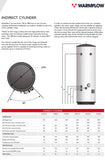 Warmflow 120 Litre Indirect Stainless Cylinder (Unvented Single Coil)